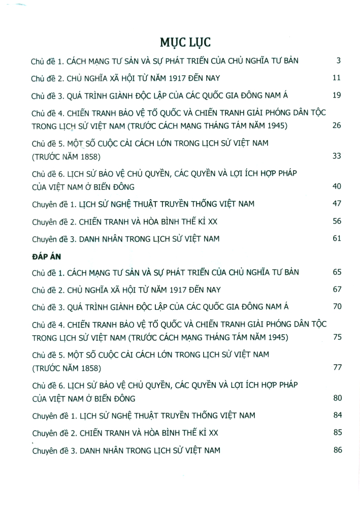 bài tập phát triển năng lực lịch sử 11