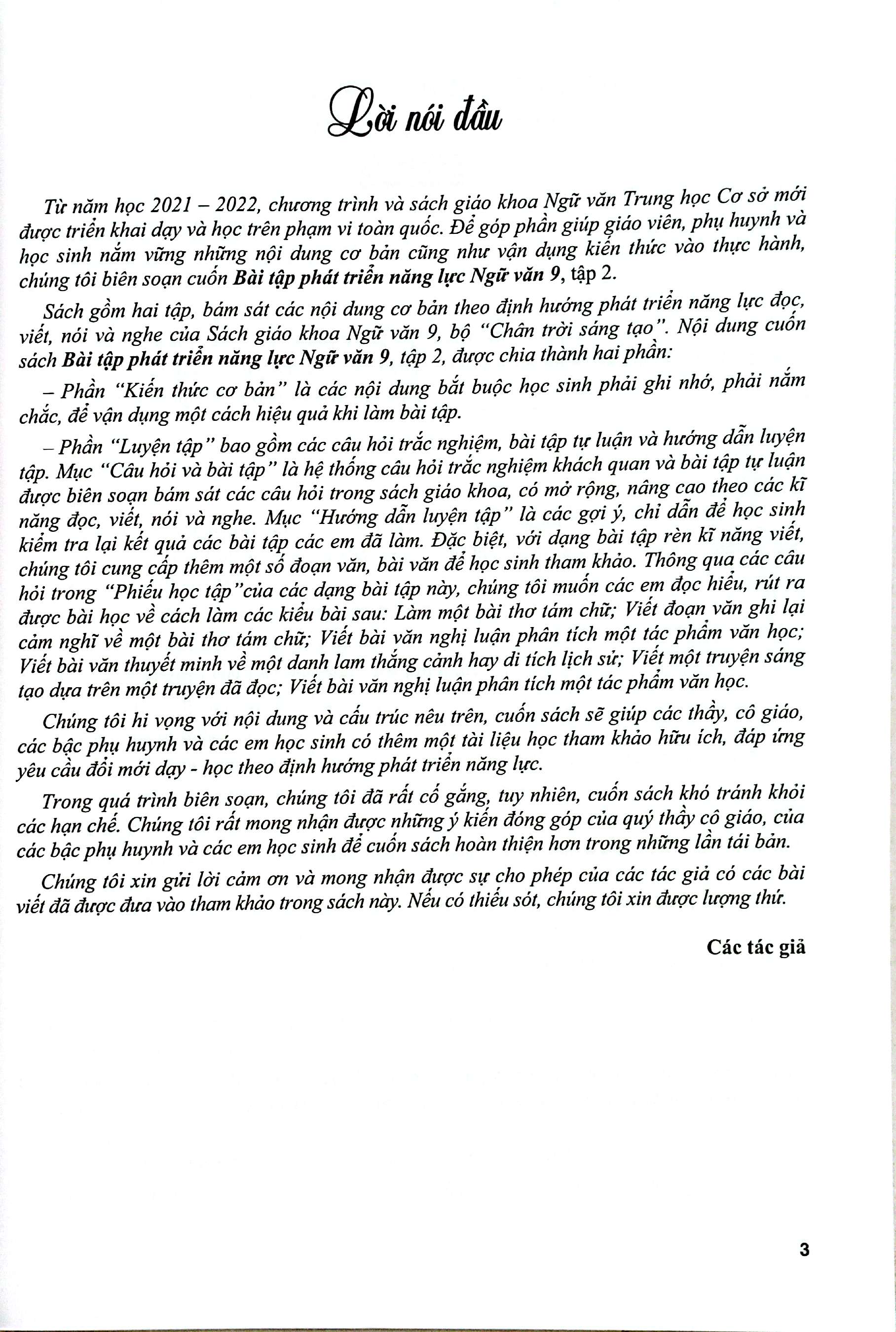 Bai Tap Phat Trien Nang Luc Ngu Van 9 - Tap 2 (Chan Troi)