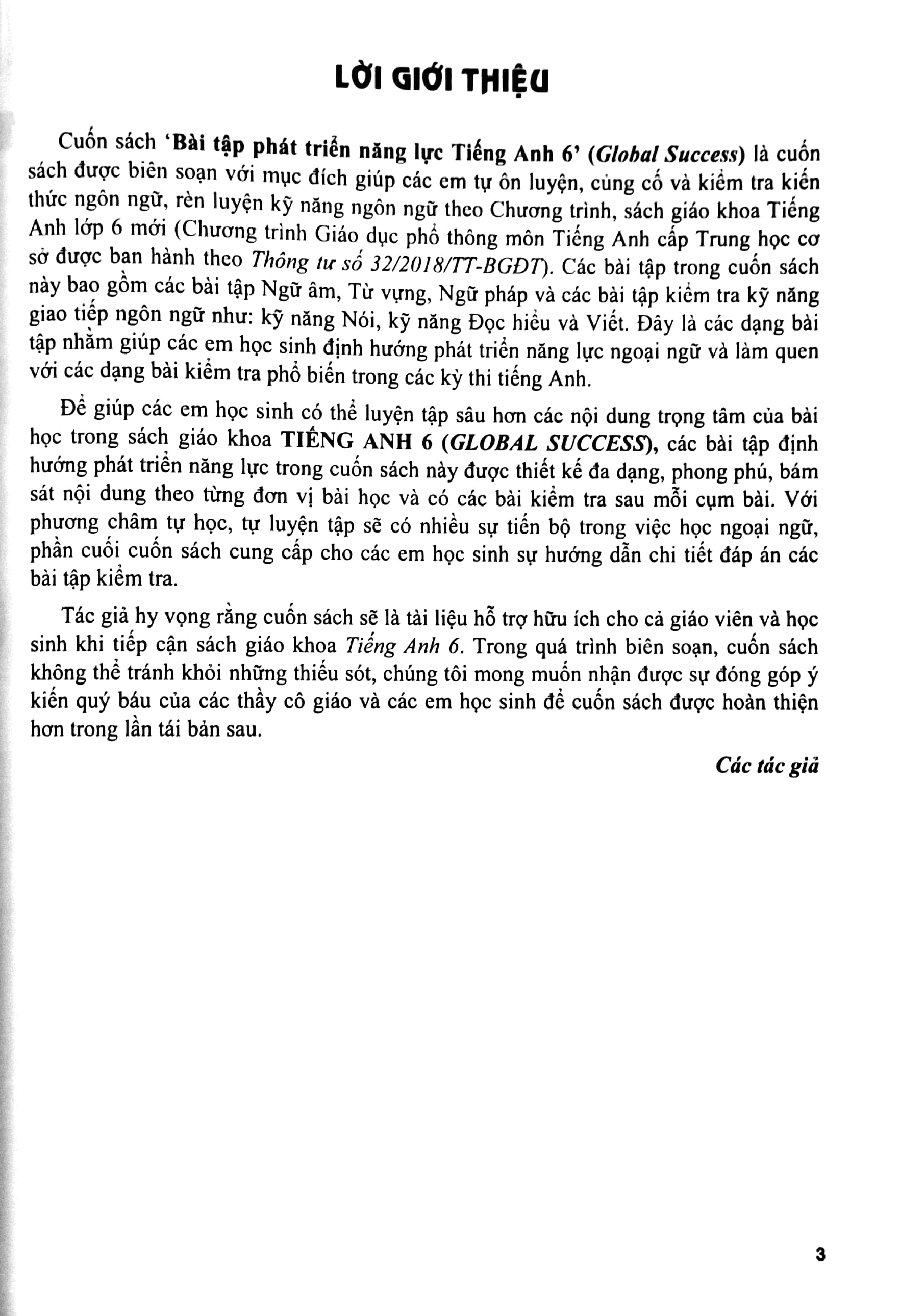 bài tập phát triển năng lực tiếng anh 6 - global success