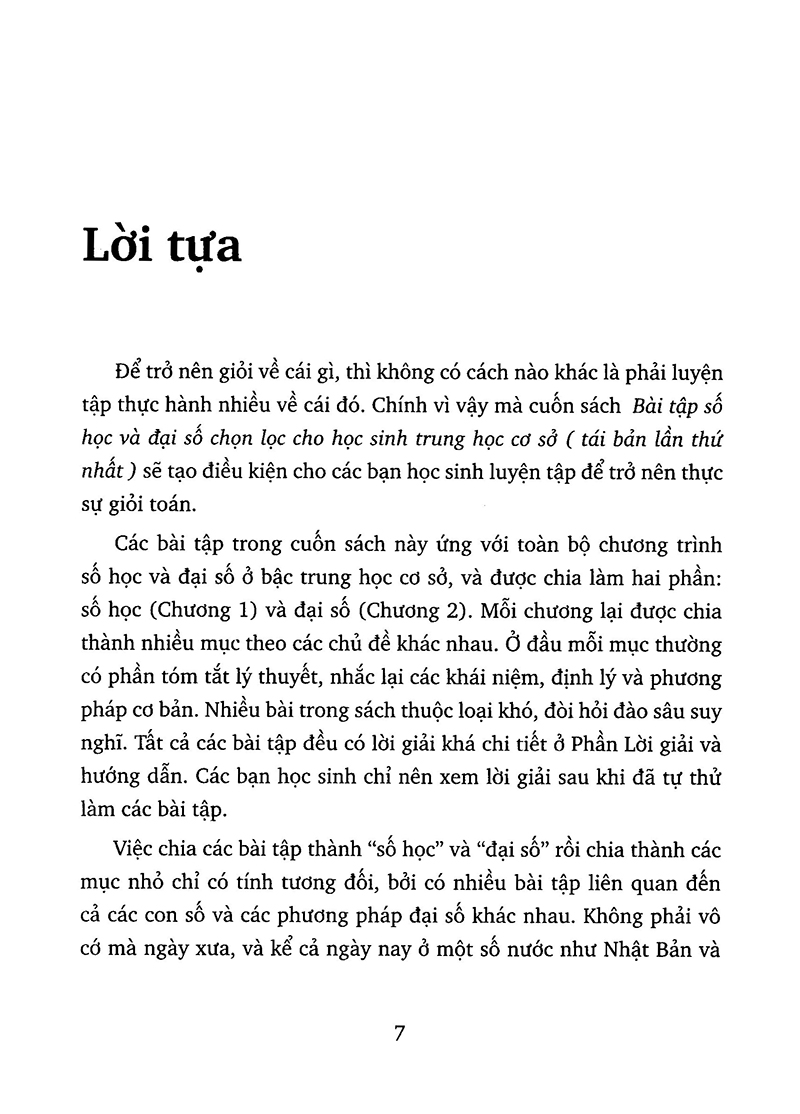 bài tập số học và đại số chọn lọc cho học sinh thcs (tái bản)