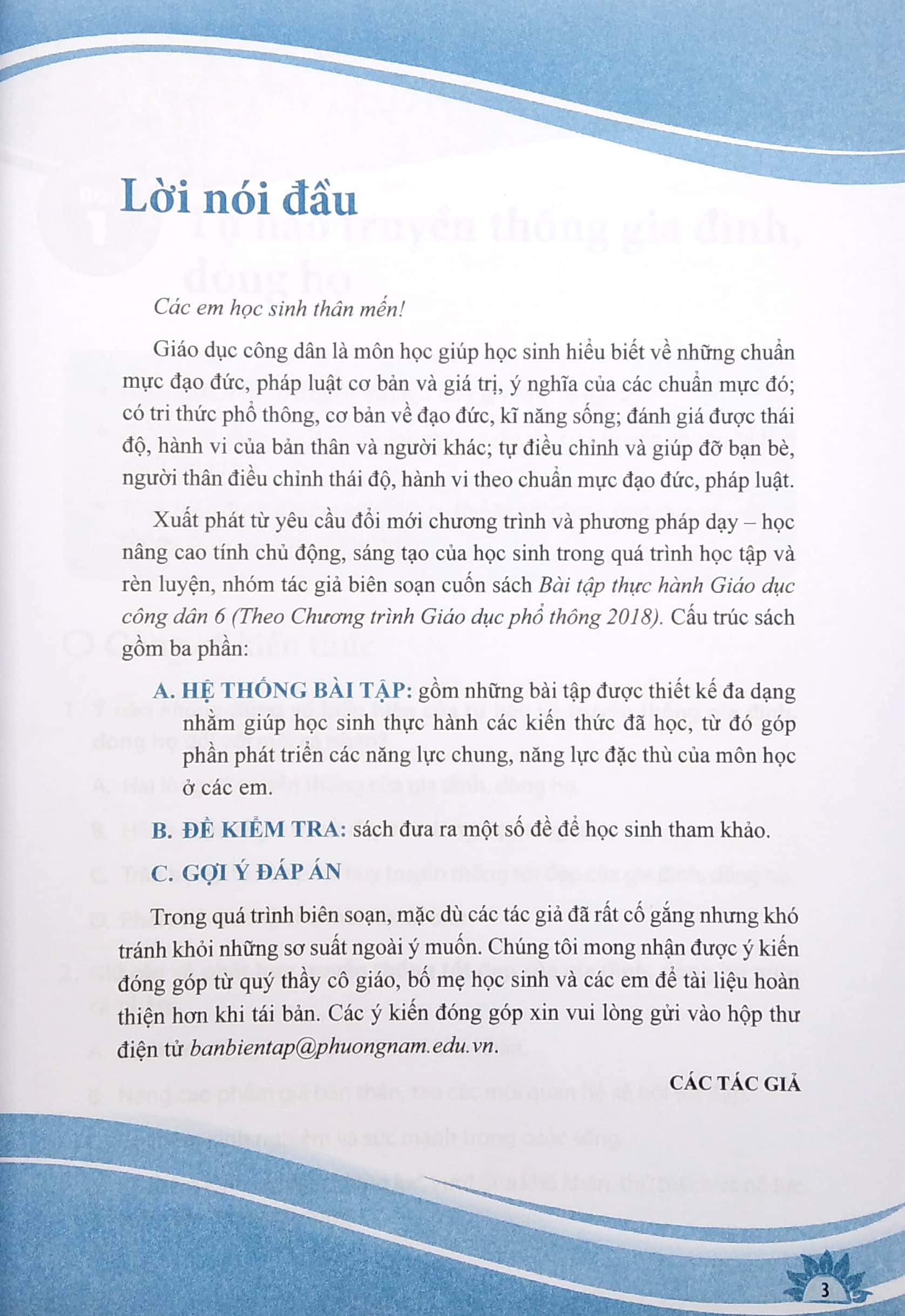 bài tập thực hành giáo dục công dân lớp 6 (theo chương trình giáo dục phổ thông 2018)