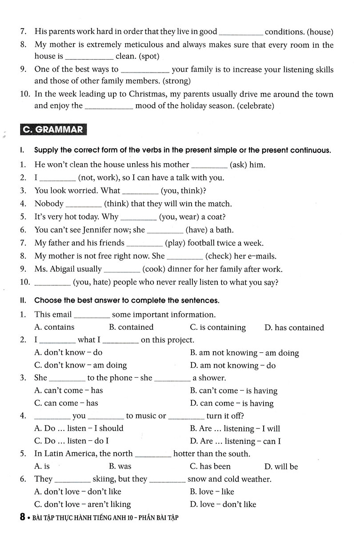 bài tập thực hành tiếng anh 10 - có đáp án (dùng kèm sgk tiếng anh 10 global success)