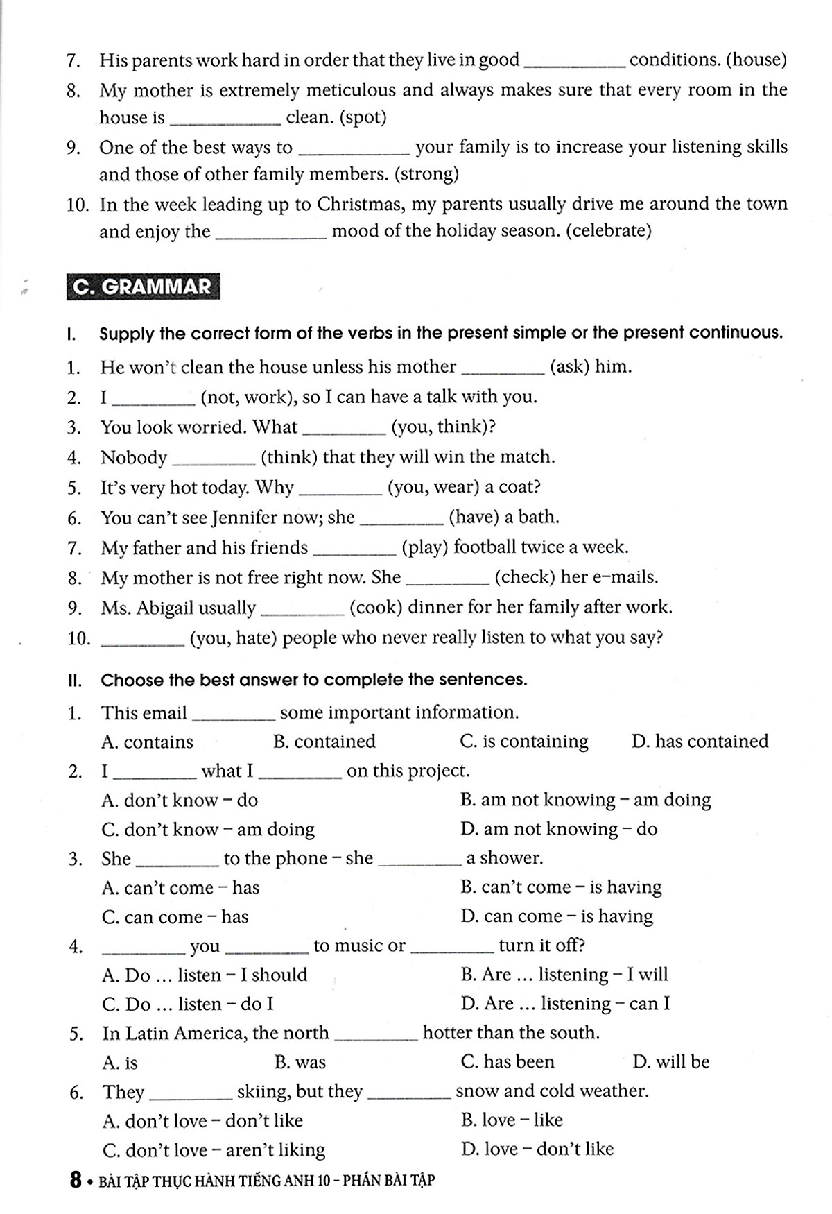bài tập thực hành tiếng anh 10 - không đáp án (dùng kèm sgk tiếng anh 10 global success)