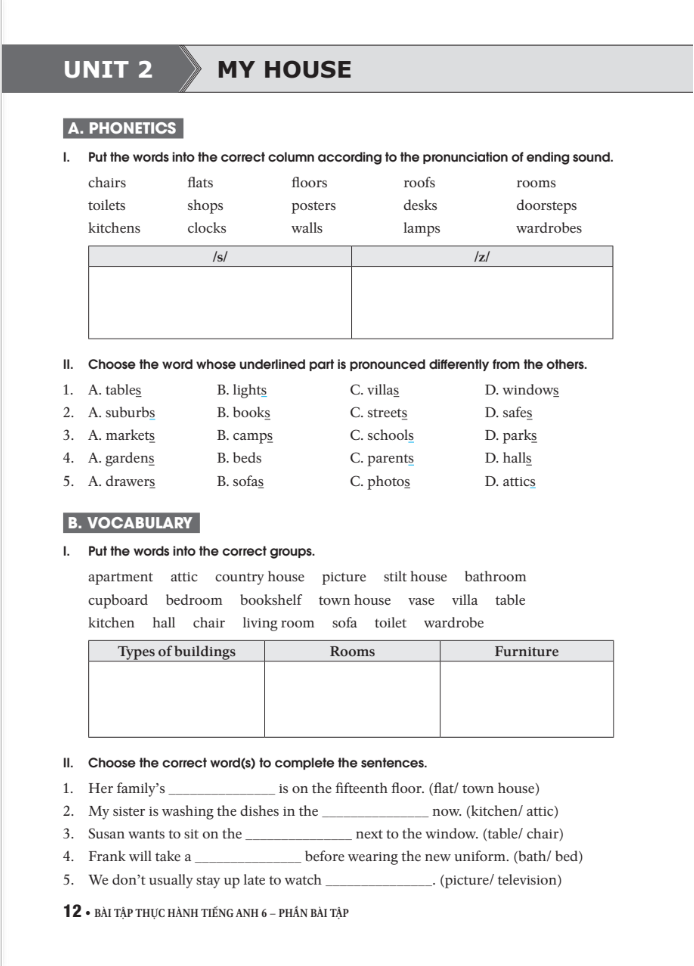 bài tập thực hành tiếng anh 6 (không đáp án) - dùng kèm sgk tiếng anh 6 global success (2022)