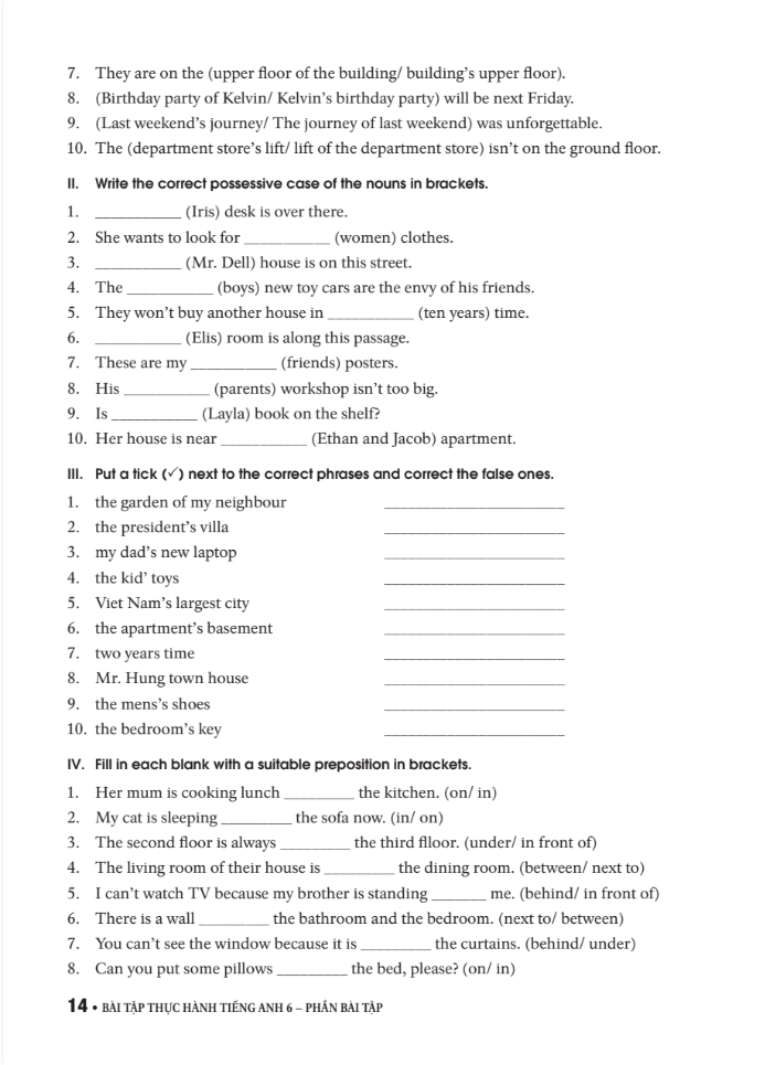 bài tập thực hành tiếng anh 6 (không đáp án) - dùng kèm sgk tiếng anh 6 global success (2022)