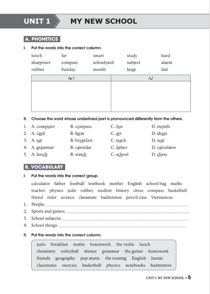 bài tập thực hành tiếng anh 6 (không đáp án) - dùng kèm sgk tiếng anh 6 global success (2022)