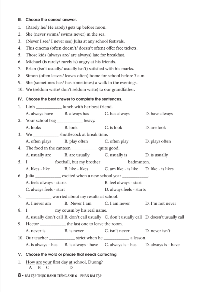 bài tập thực hành tiếng anh 6 (không đáp án) - dùng kèm sgk tiếng anh 6 global success (2022)