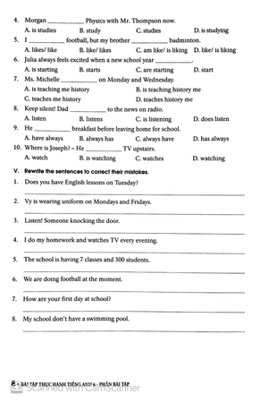 bài tập thực hành tiếng anh 6 theo chương trình mới của bộ giáo dục và đào tạo (không đáp án)