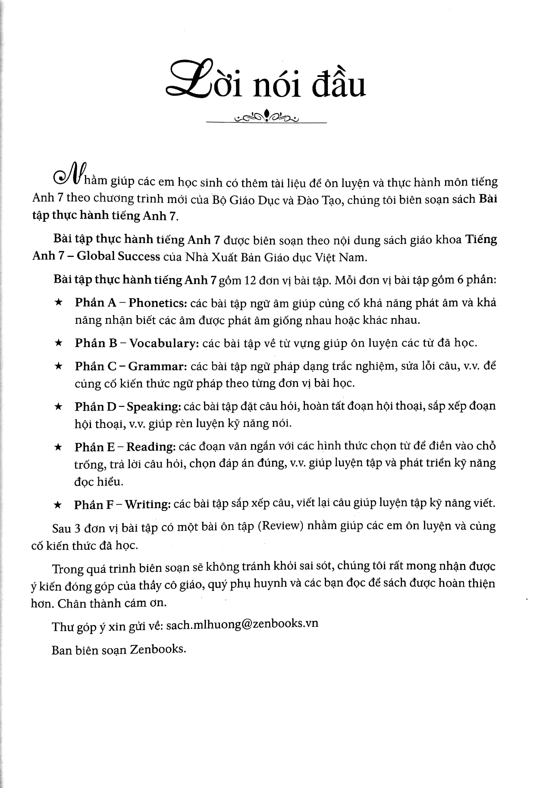 bài tập thực hành tiếng anh 7 (không đáp án) - dùng kèm sgk tiếng anh 7 global success (2022)
