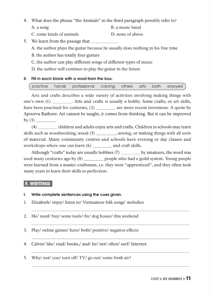 bài tập thực hành tiếng anh 8 theo chương trình mới của bộ giáo dục và đào tạo (không đáp án) - 2020