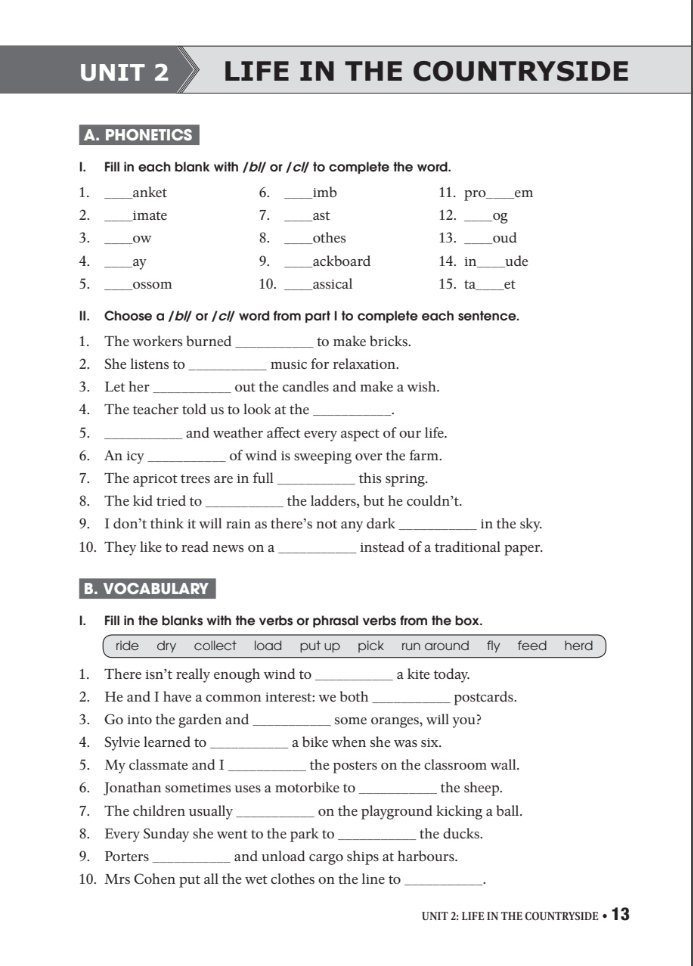 bài tập thực hành tiếng anh 8 theo chương trình mới của bộ giáo dục và đào tạo (không đáp án) - 2020