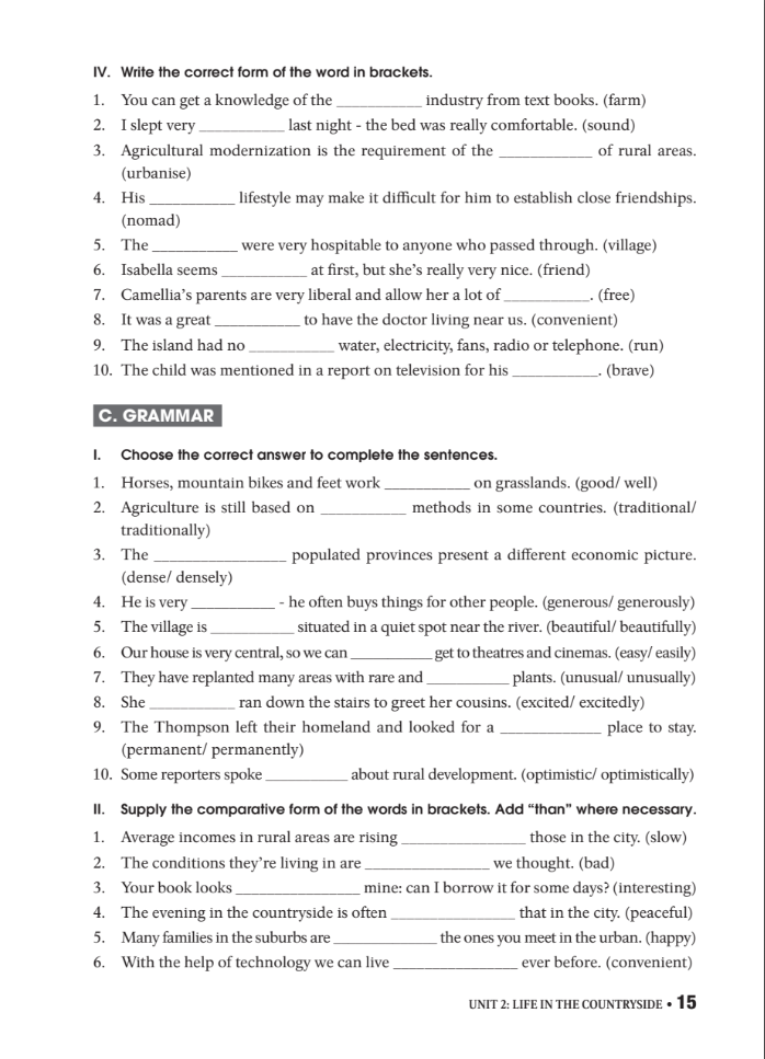 bài tập thực hành tiếng anh 8 theo chương trình mới của bộ giáo dục và đào tạo (không đáp án) - 2020