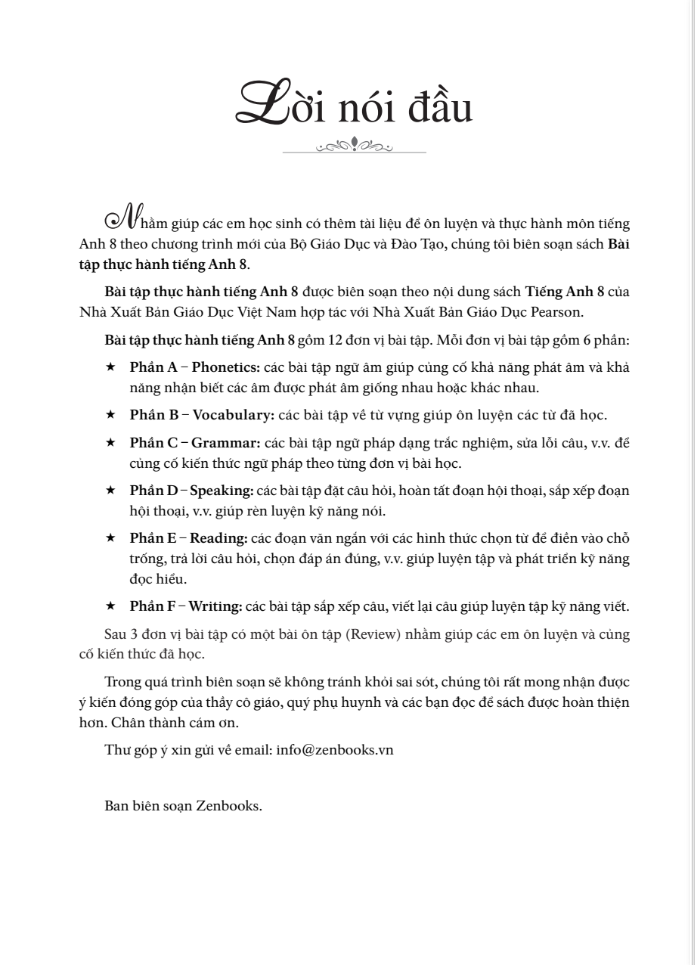 bài tập thực hành tiếng anh 8 theo chương trình mới của bộ giáo dục và đào tạo (không đáp án) - 2020