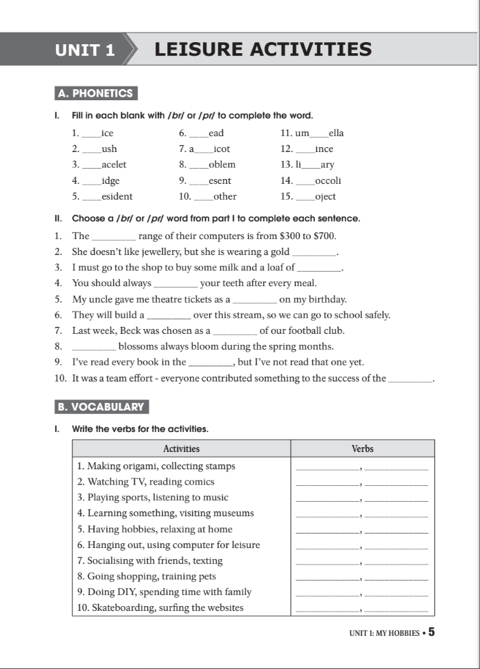 bài tập thực hành tiếng anh 8 theo chương trình mới của bộ giáo dục và đào tạo (không đáp án) - 2020