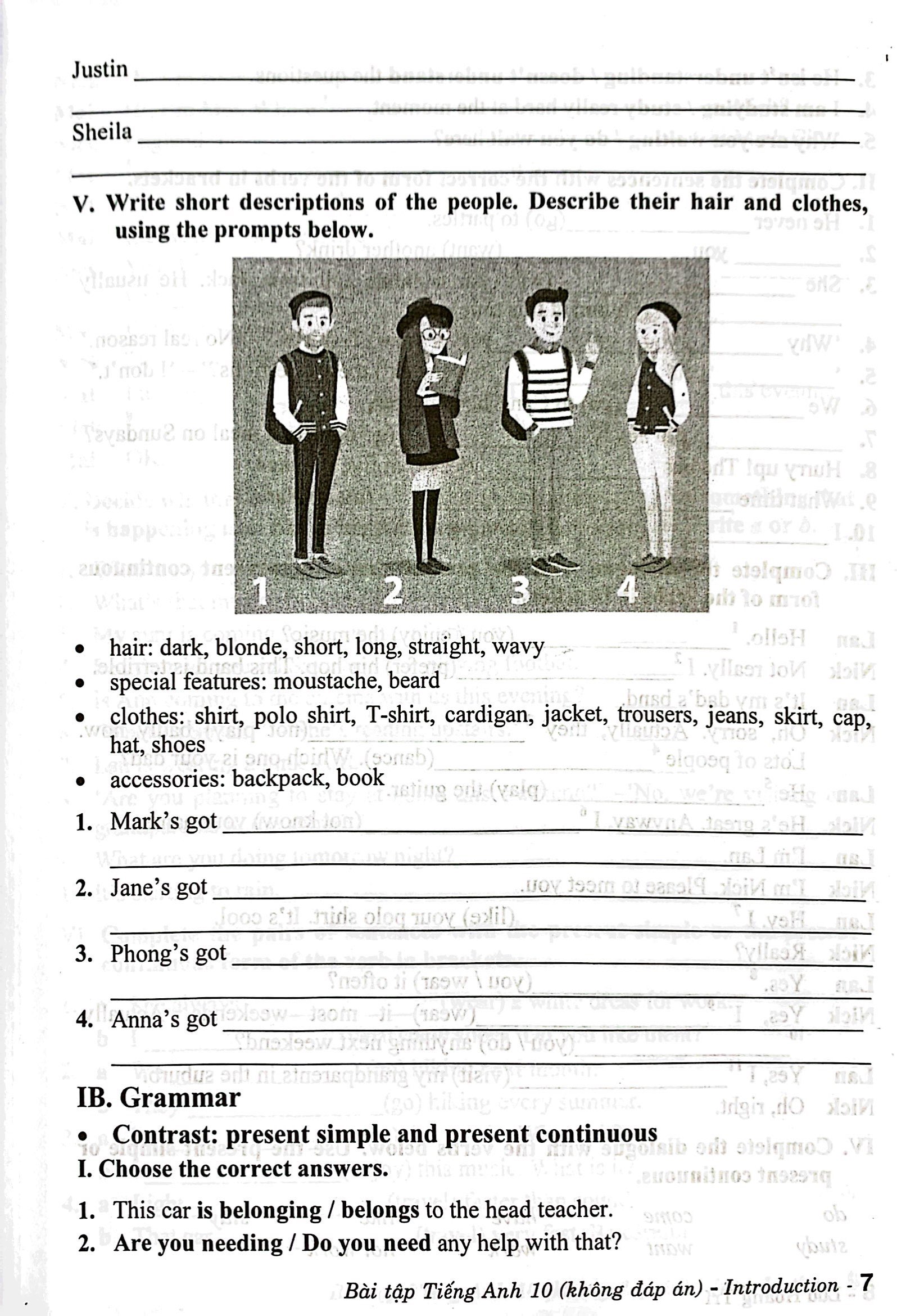 bài tập tiếng anh 10 - không đáp án (chân trời)