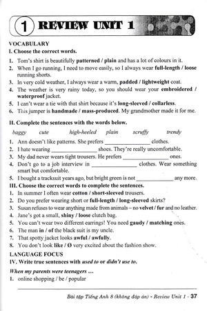 bài tập tiếng anh 8 - không đáp án (biên soạn theo chương trình giáo dục phổ thông mới)