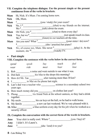 bài tập tiếng anh 8 - không đáp án (biên soạn theo chương trình giáo dục phổ thông mới)