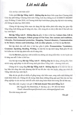 bài tập tiếng anh 8 - không đáp án (biên soạn theo chương trình sgk kết nối tri thức với cuộc sống)