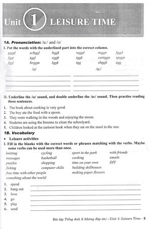 bài tập tiếng anh 8 - không đáp án (biên soạn theo chương trình sgk kết nối tri thức với cuộc sống)