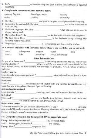 bài tập tiếng anh 8 - không đáp án (biên soạn theo chương trình sgk kết nối tri thức với cuộc sống)