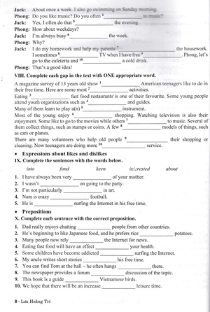 bài tập tiếng anh 8 - không đáp án (biên soạn theo chương trình sgk kết nối tri thức với cuộc sống)