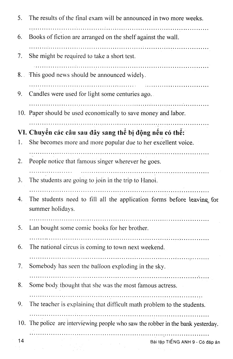 bài tập tiếng anh 9 (có đáp án)