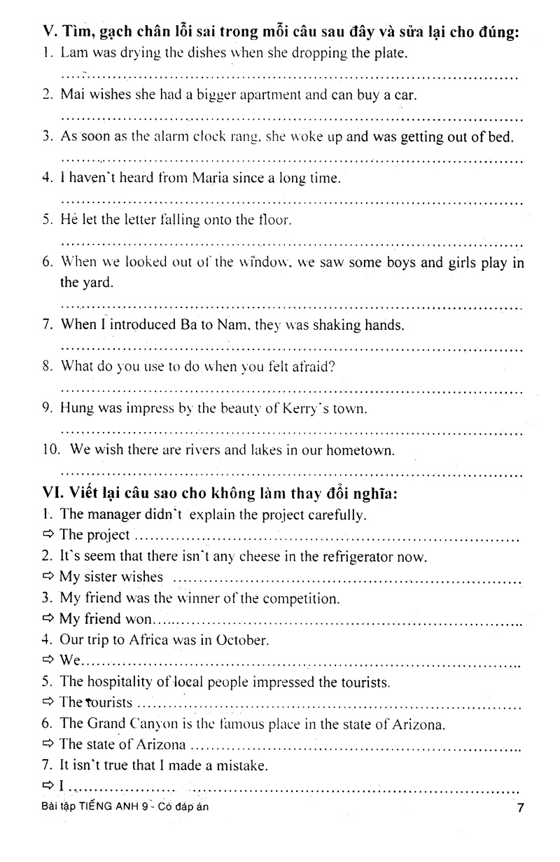 bài tập tiếng anh 9 (có đáp án)