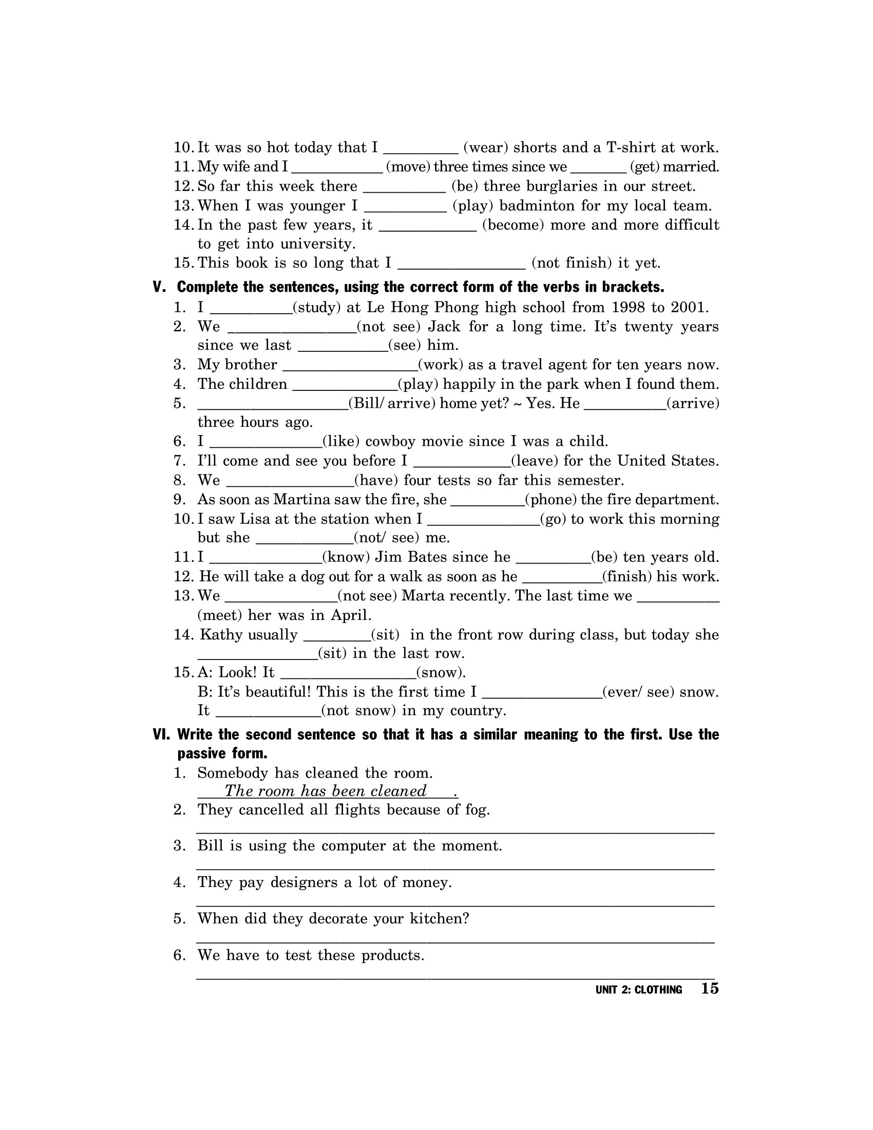 bài tập tiếng anh 9 - không đáp án (2020)