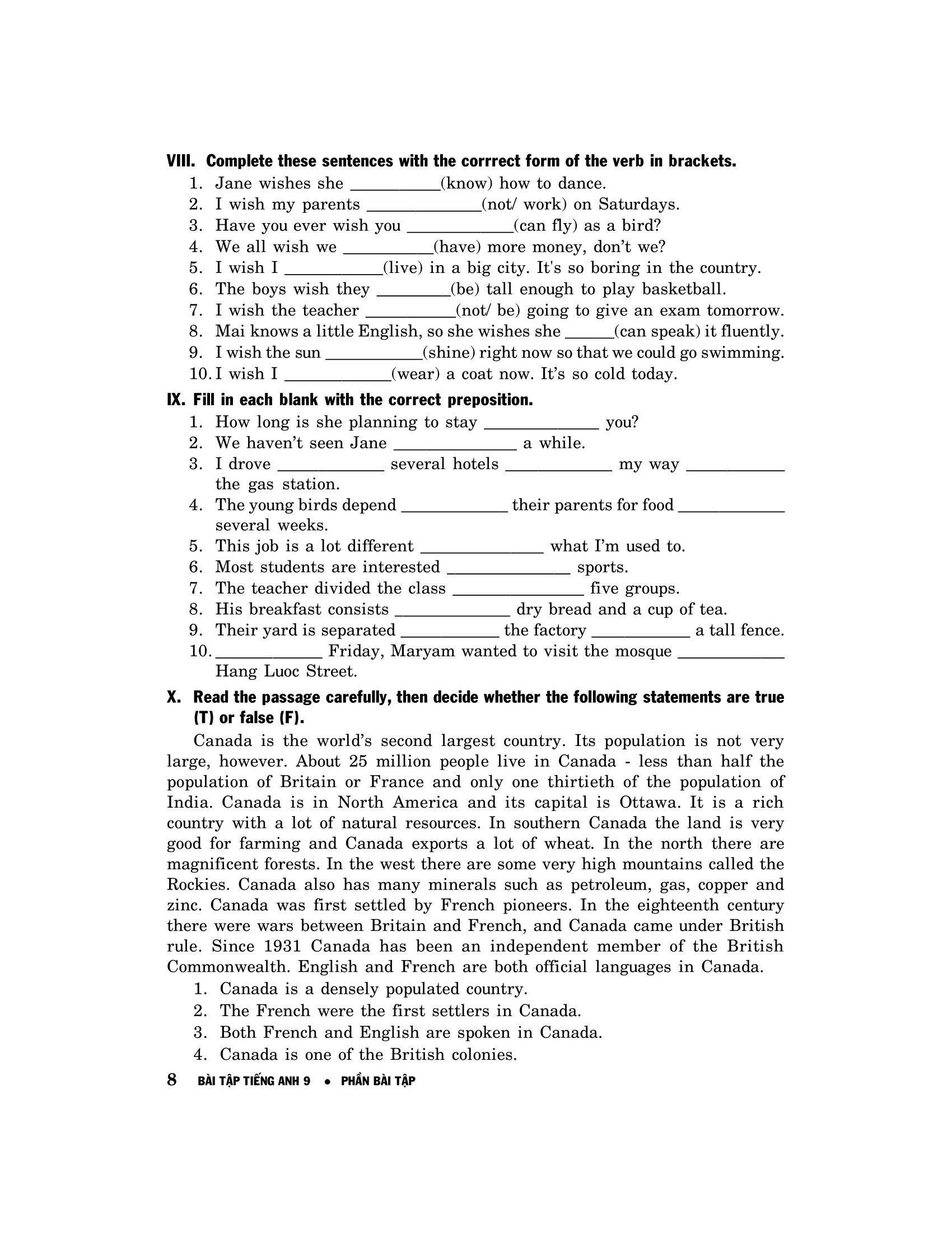 bài tập tiếng anh 9 - không đáp án (2020)