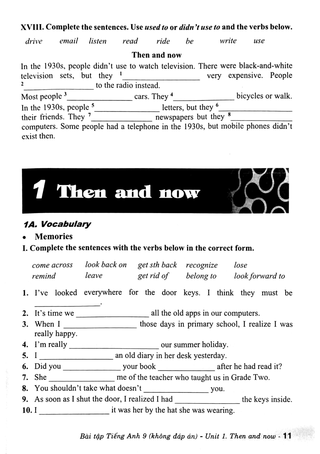 bài tập tiếng anh 9 (không đáp án) (biên soạn theo chương trình gdpt mới - dùng kèm sgk chân trời sáng tạo)