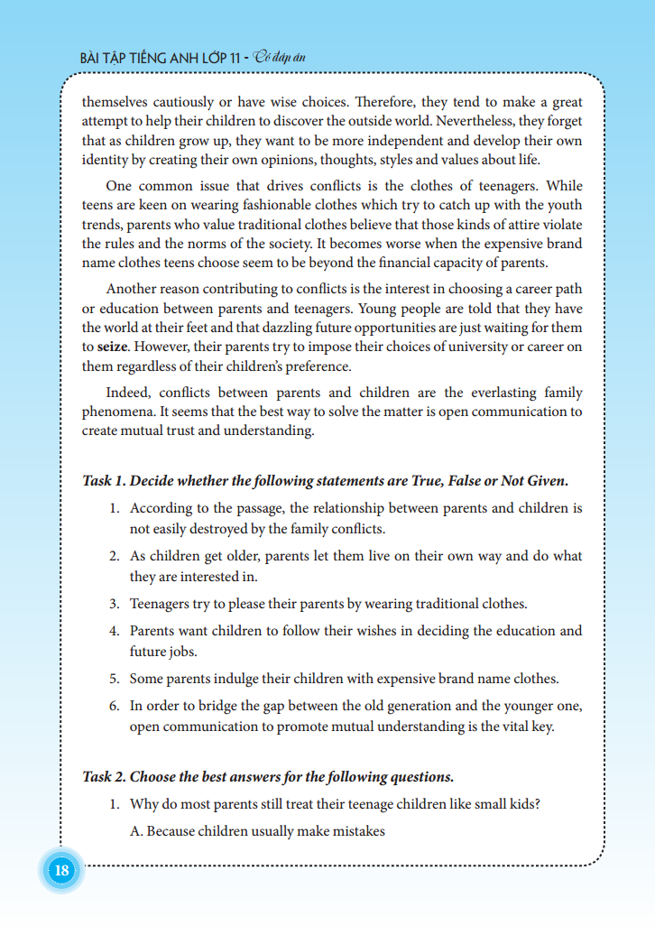 bài tập tiếng anh lớp 11 - có đáp án