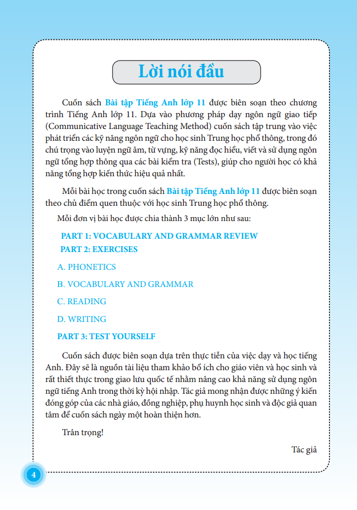 bài tập tiếng anh lớp 11 - có đáp án