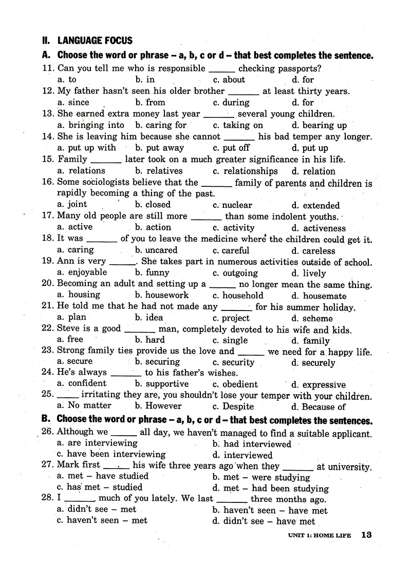 bài tập tiếng anh lớp 12 - không đáp án