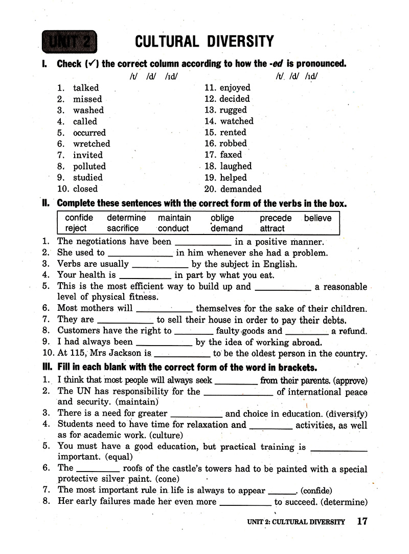 bài tập tiếng anh lớp 12 - không đáp án