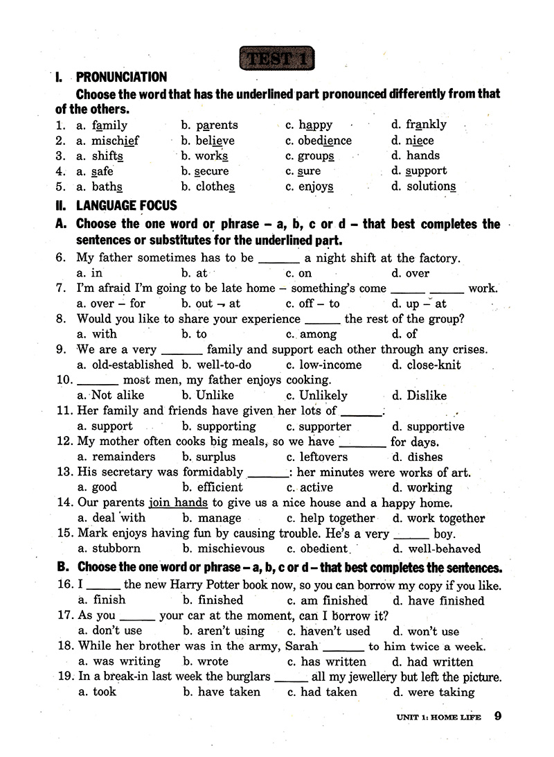 bài tập tiếng anh lớp 12 - không đáp án