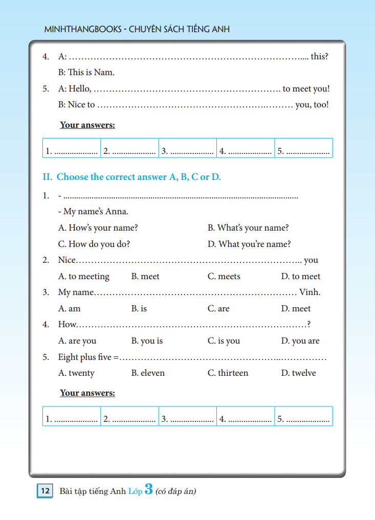 bài tập tiếng anh lớp 3 - có đáp án (tái bản 2021)