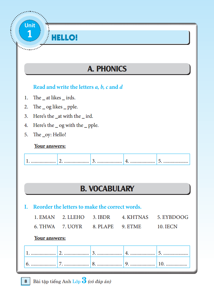 bài tập tiếng anh lớp 3 - có đáp án (tái bản 2021)