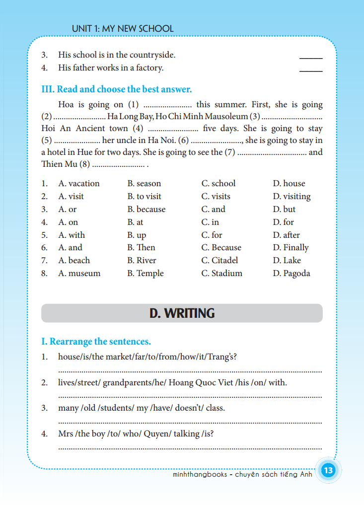 bài tập tiếng anh lớp 6 (không đáp án) (sách màu)