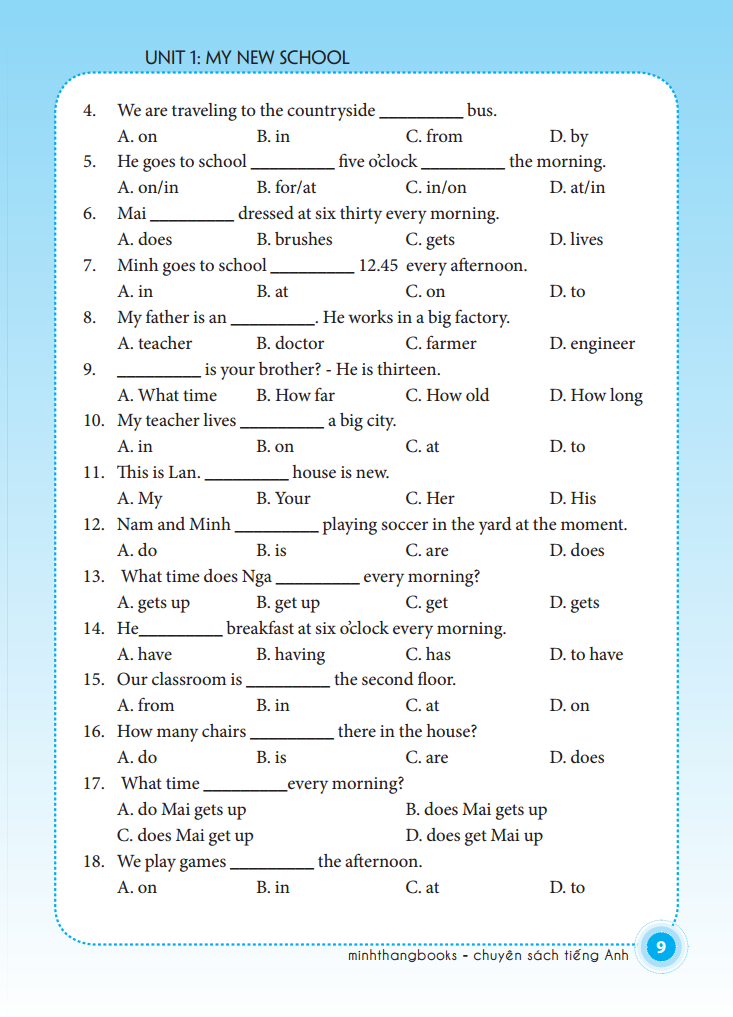 bài tập tiếng anh lớp 6 (không đáp án) (sách màu)