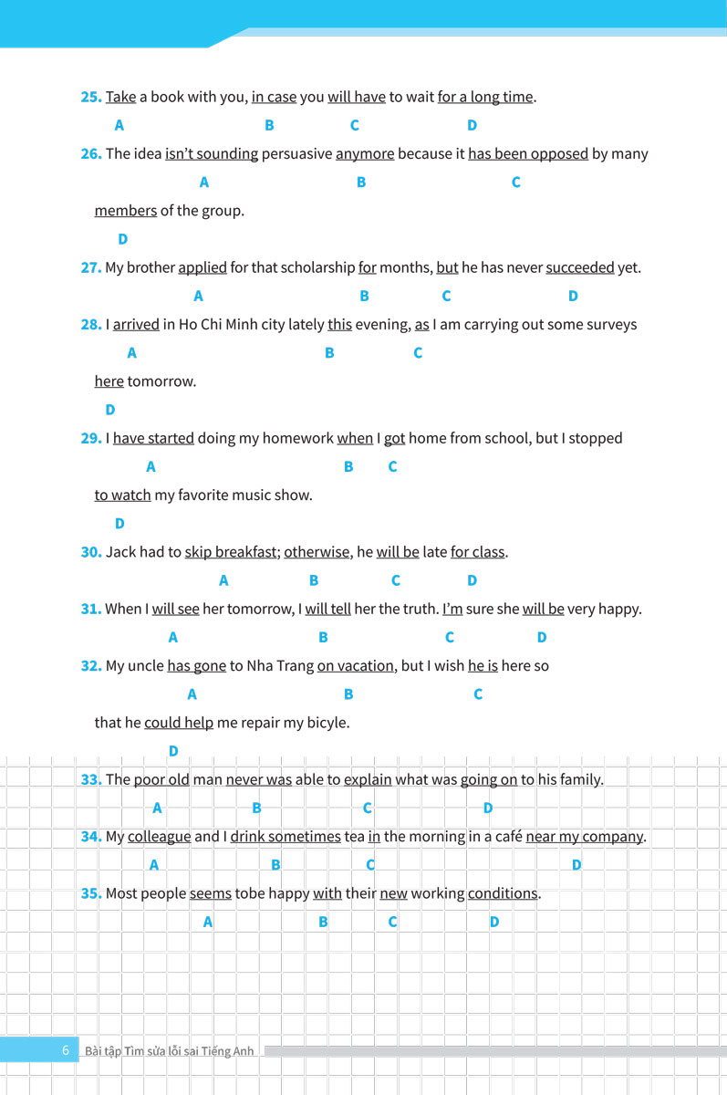 bài tập tìm sửa lỗi sai tiếng anh (ôn thi vào lớp 10 và 10 chuyên)