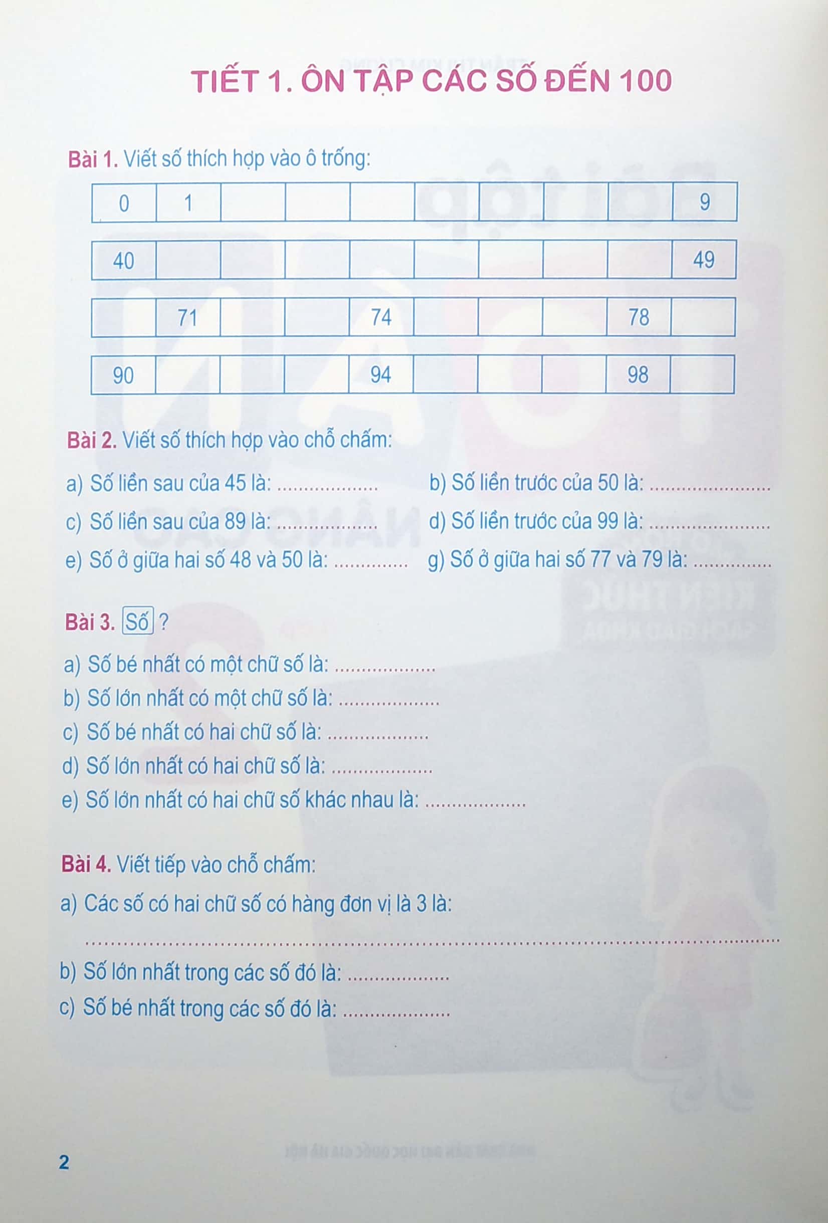 bài tập toán nâng cao lớp 2 - mở rộng kiến thức sách giáo khoa