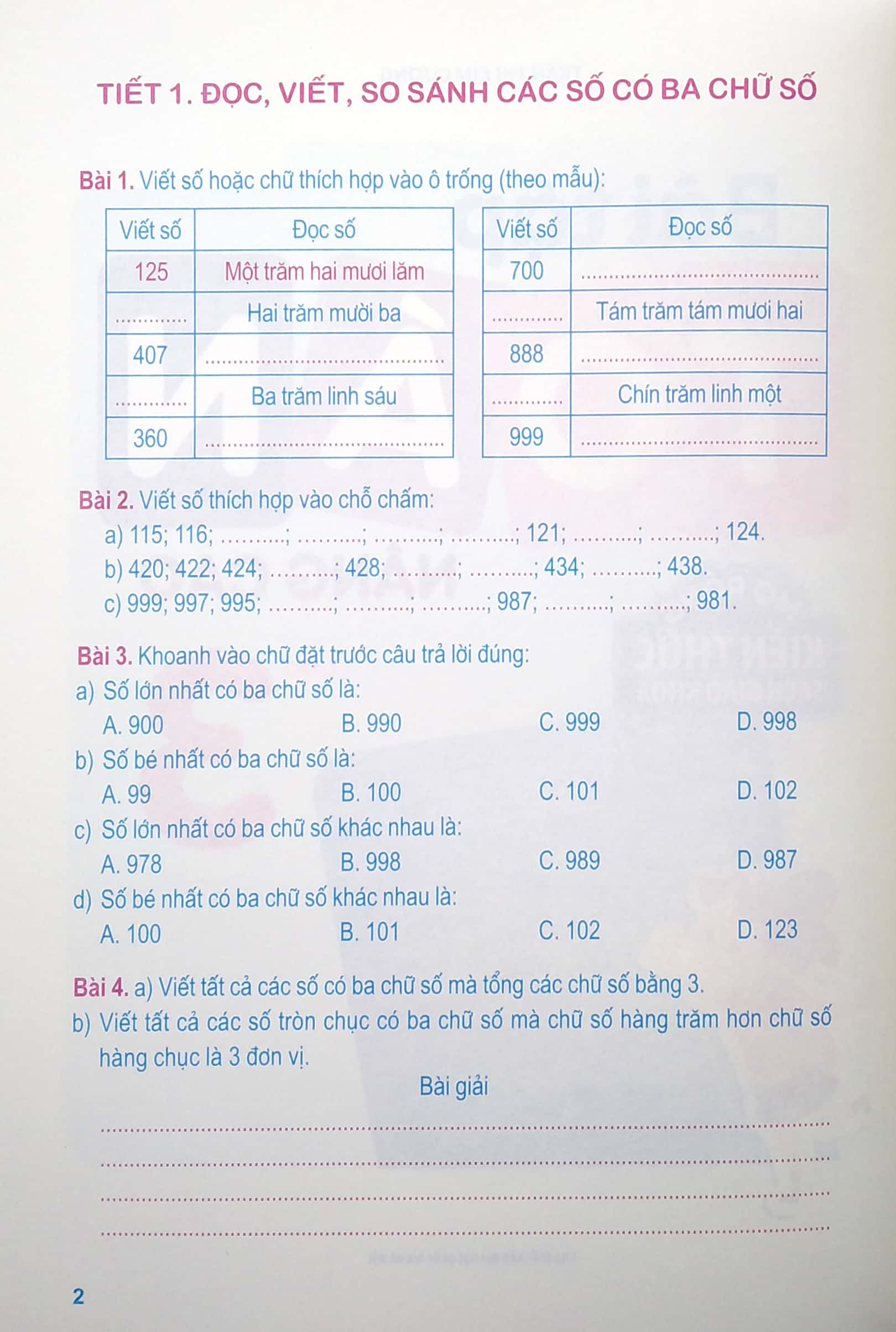 bài tập toán nâng cao lớp 3 - mở rộng kiến thức sách giáo khoa