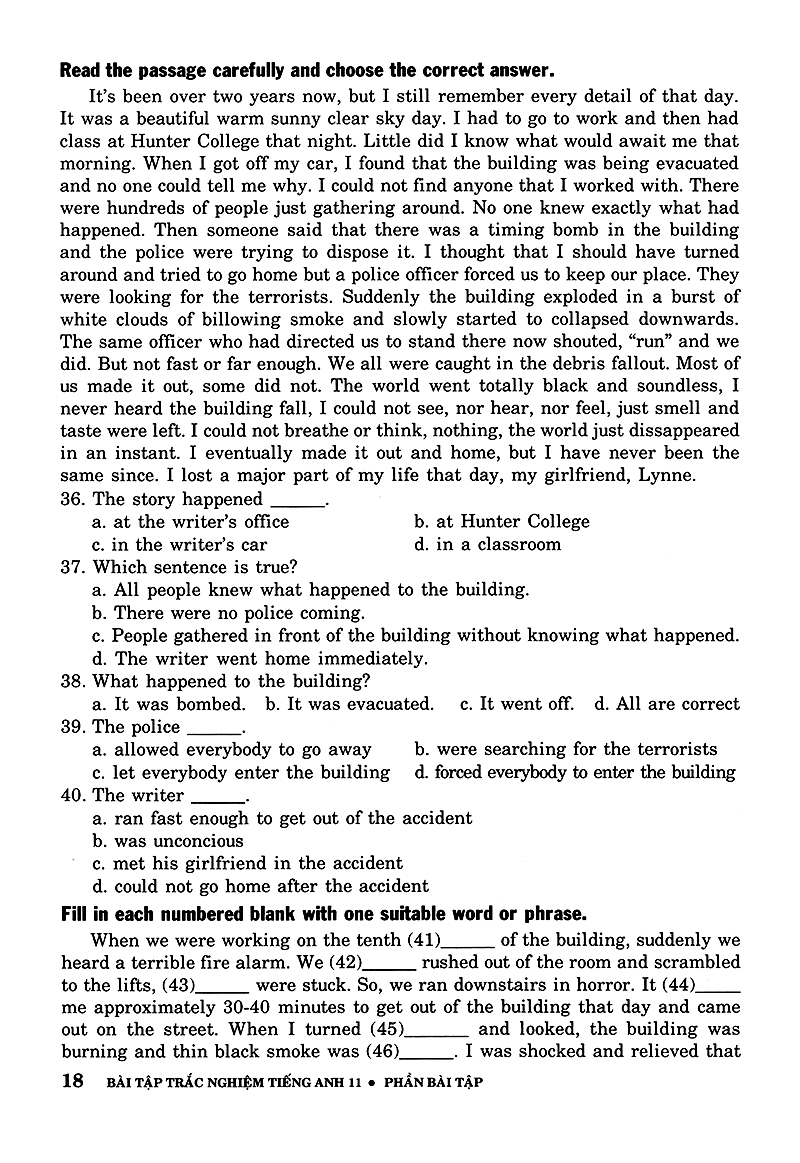 bài tập trắc nghiệm tiếng anh 11 (không đáp án) (tái bản 2018)