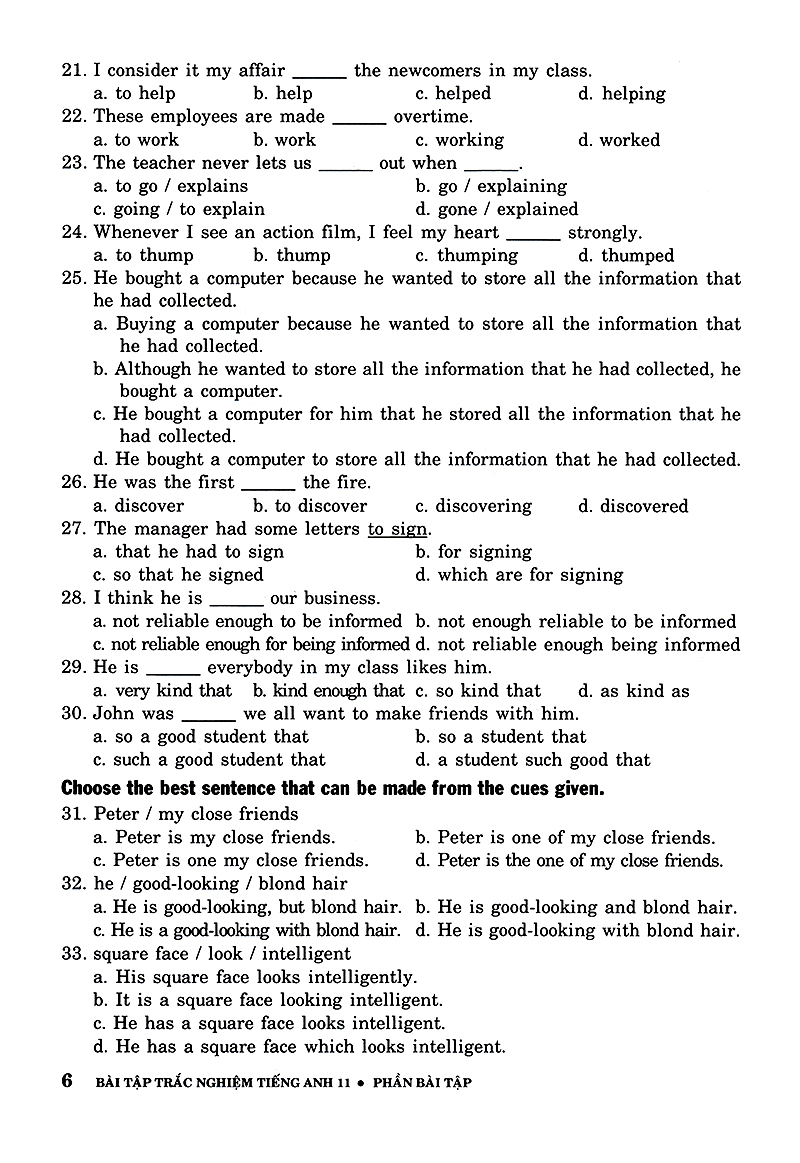 bài tập trắc nghiệm tiếng anh 11 (không đáp án) (tái bản 2018)