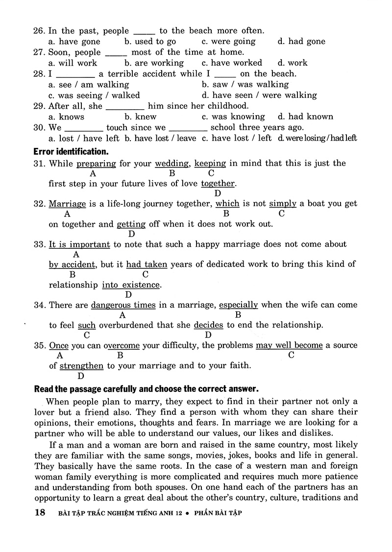 bài tập trắc nghiệm tiếng anh 12 (không đáp án) (tái bản 2018)