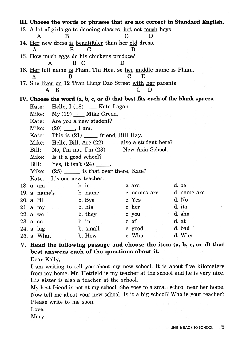 bài tập trắc nghiệm tiếng anh 7 (không đáp án) (tái bản 2018)