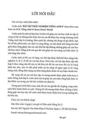 bài tập trắc nghiệm tiếng anh 8 - có đáp án (bám sát sgk cánh diều - i-learn smart world)