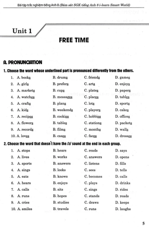 bài tập trắc nghiệm tiếng anh 8 - có đáp án (bám sát sgk cánh diều - i-learn smart world)