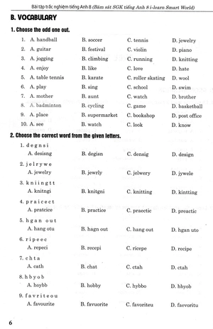 bài tập trắc nghiệm tiếng anh 8 - có đáp án (bám sát sgk cánh diều - i-learn smart world)