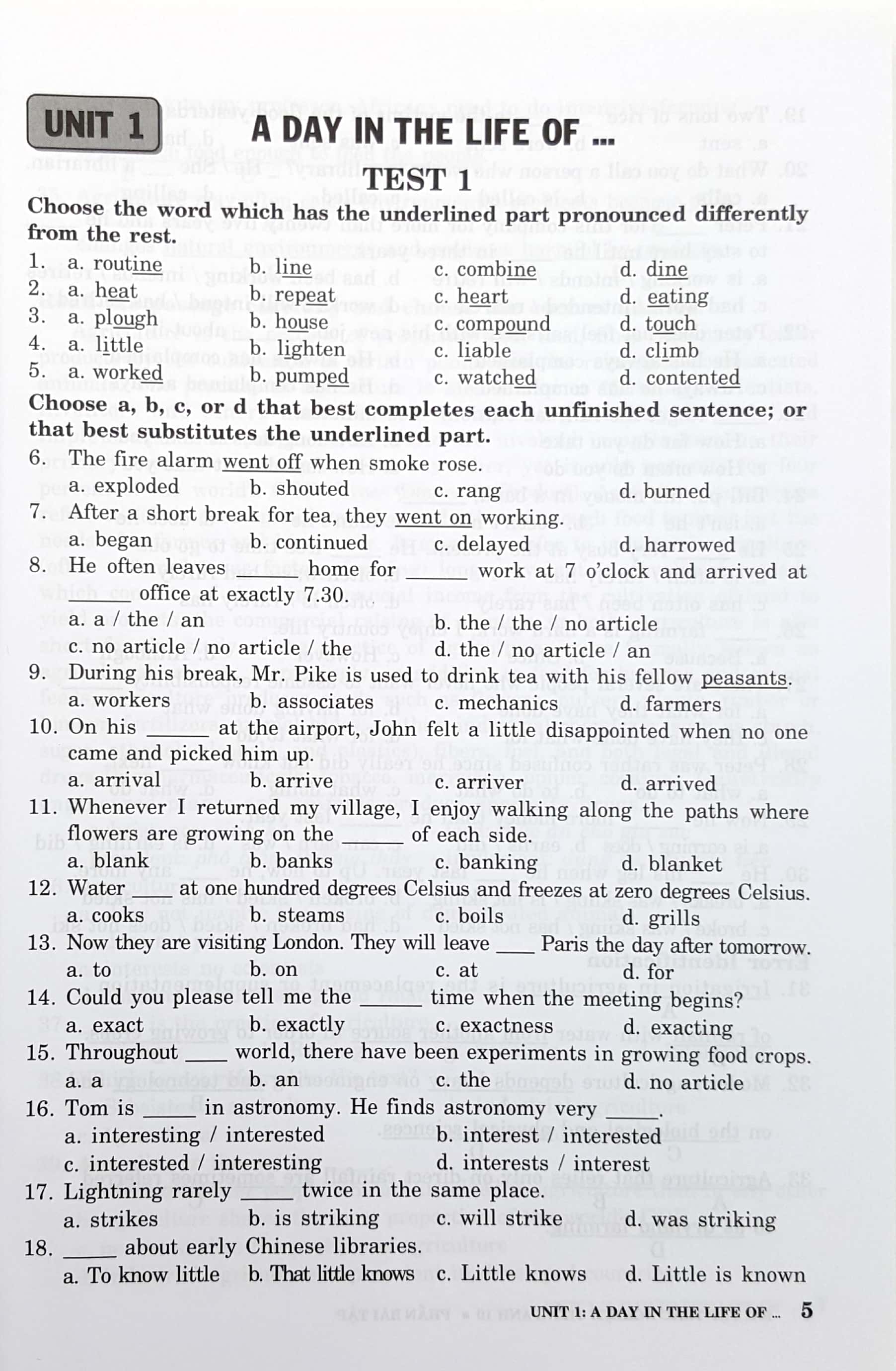 bài tập trắc nghiệm tiếng anh - lớp 10 (không đáp án)